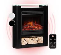 Klarstein Camino Elettrico, Camino da Parete con Mensola, Riscaldamento Elettrico con Fiamma LED, Caminetto Elettrico 1800W, Camino Finto con Telecomando, Timer, Controllo Temperatura, Termocamino