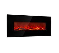 Klarstein Camino Elettrico da Incasso, Caminetto da Parete 1600 W, Con Spazio per Legna, Fuoco Finto LED, a Basso Consumo con Telecomando e Timer