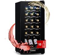 KLARSTEIN Cantinetta Vino Design, Cantinetta Vino Refrigerata a Zona Singola per Vino Rosso, Bianco e Birra, Controlli Touch, Frigo Vino Cantinetta per Esterno/Interno, 5-18°C, 50L, 18 Bottiglie