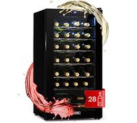 KLARSTEIN Cantinetta Vino Design, Cantinetta Vino Refrigerata a Zona Singola per Vino Rosso, Bianco e Birra, Controlli Touch, Frigo Vino Cantinetta per Esterno/Interno, 5-18°C, 74L, 28 Bottiglie