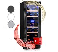 KLARSTEIN Cantinetta Vino Design da Incasso, Cantinetta Vino Refrigerata a Zona Doppia per Rosso, Bianco e Birra, Controlli Touch, Frigo per Esterno/Interno, 53L, 17 Bottiglie