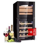 Klarstein Cantinetta Vino per Formaggi, Cantinetta Frigo Refrigerata con Vetrina, Frigo Bar con Display Digitale LED, Cantina Vino e Formaggi con Porta in Vetro, Controllo Temperatura, Igrometro 89L