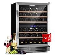 KLARSTEIN Cantinetta Vino Refrigerata a Zona Doppia per Interno/Esterni, Frigo Bar, Cantina Vino con Porta in Vetro, Mini Frigo Silenzioso, Frigorifero Piccolo Touch Control, 5-20°C, 51 Bottiglie