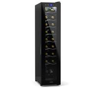Klarstein Cantinetta Vino Refrigerata a Zona Singola per Interno/Esterni, Frigo Bar, Cantina Vino con Porta in Vetro, Mini Frigo Silenzioso, Frigorifero Piccolo Touch Control, 5-18°C, 18 Bottiglie