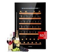 Klarstein Cantinetta Vino Refrigerata a Zona Singola per Interno/Esterni, Frigo Bar, Cantina Vino con Vetrina, Mini Frigo con Protezione UV, Frigorifero Piccolo Touch Control 5-22°C, 137L 52 Bottiglie