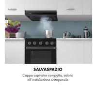Klarstein Capannina Cappa Sottopensile 60cm 166m³/h LED Acciaio Inox nero