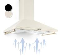 Klarstein Victoria 90 - Cappa aspirante, 90cm, design rétro, 644,5 m³/h, 2 lampade a LED