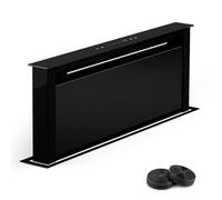 Klarstein Cappa Aspirante Downdraft 75 cm, 2 in 1, Flusso d'Aria 576 m³/h, Controllo Touch, 3 Velocità, Luci LED, Timer, Design Moderno per Cucina, Alta Efficienza e Silenziosa