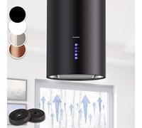 Klarstein Cappa Isola, Cappa Cucina con Timer, Flusso d'Aria di 650m³/h, Cappa per Isola Cucina con 3 Modalità e Design Candelabro Nero