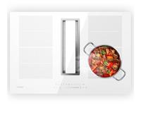 Klarstein Chef-Fusion - Piano a Induzione con Cappa Integrata, 7200W, Flex-Zone, Aspirazione: 610 m³/ora, Classe A, Design Sottile, Vetro & Acciaio Inox, Touch Control, Blocco per Bambini, Nero