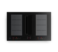 Klarstein ChefFusion 80cm Piano a Induzione con Cappa Integrata 4 Fuochi Nero
