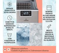 Klarstein Chios macchina per cubetti di ghiaccio, 20 kg/24 ore, autopulente, serbatoio da 3,2 litri
