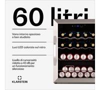 Klarstein Coachella 65 Smart - Frigorifero per bevande | Controllo WiFi | Design in acciaio inox | 60 L
