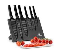 Klarstein Coltelli da Cucina Professionali 6 Pezzi, Set Coltelli da Cucina con Ceppo Coltelli Magnetico, 6 Coltelli da Cucina in Acciaio Legato, Set Coltelli da Cucina Professionali Anti Graffio