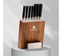 Kitano 8 pezzi Set di coltelli con blocco in legno da 7 coltelli in acciaio
