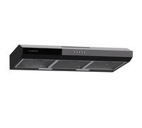 Contempo 90 - Cappa aspirante sottopensile, 90 cm, 200 m³/ora, LED, acciaio inox, vetro acrilico