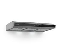Klarstein Contempo Neo cappa sottopensile a scarico d'aria/a ricircolo d'aria, 175 m³/h portata aria di scarico, SenseControl, comando a sfioramento integrato, acciaio inox / frontale di vetro acrilico