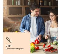 Klarstein Contenitore per affettati con coperchio, 1,6 litri, set di 2 pezzi, in vetro resistente al calore e bambù