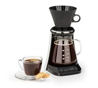 KLARSTEIN Craft Coffee - Caraffa per Caffè Artigianale, Pour Over, Caraffa in Vetro, Timer, Caffé Gourmet, Bilancia 600 ml, Display LED, Bianco/Nero