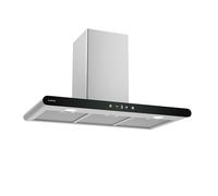 KLARSTEIN CurveVent - Cappa da Cucina, 90cm, Cappa Aspirante, 700 m³/Ora, Motore: 110W, Efficienza Energetica A+, Touch Control, LED, 56 Db, Filtro Antigrasso & a Carbone, Nero