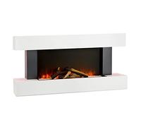 Klarstein Deko Kamin mit LED-Flammen, Elektro Kamin mit Heizung, 2000W Elektrischer Kamin, Sparsamer Kamin Elektrisch, Wandkamin mit Fernbedienung & Timer, Elektrische Kamine mit MDF-Gehäuse