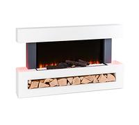 Klarstein Deko Kamin mit LED-Flammen, Elektro Kamin mit Heizung, 2000W Elektrischer Kamin, Sparsamer Kamin Elektrisch, Wandkamin mit Fernbedienung & Timer, Elektrische Kamine mit MDF-Gehäuse