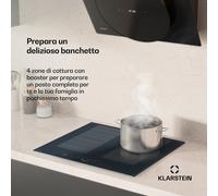 Klarstein Delicatessa 60 Flex Einbaukochfeld | 7000 W | Flexzone | Booster | Induktion
