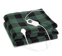 Klarstein Dr. Watson - Coperta elettrica, scaldaletto, termocoperta, 3 regolazioni, timer, protezione da surriscaldamento, adatta alla lavatrice, batterie, 120 W, 200 x 180 cm, rombi verdi