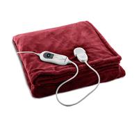 Klarstein Dr. Watson XL Coperta Elettrica 120W Lavabile 180x130 Velluto Bordeaux
