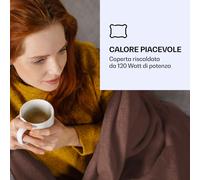 Klarstein Dr. Watson XXL Coperta Riscaldante 120W Lavabile 200x180cm Micropile marrone