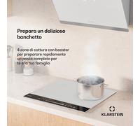 Klarstein DualTone Hybrid piano cottura a induzione | Zona flex | Display a LED | Controllo scorrevole | 7200 W