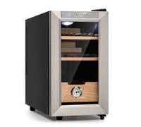 Klarstein El Presidente 150 Sigari Humidor e Cantinetta Vino 8 Bottiglie Argento