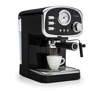 KLARSTEIN Espressionata Gusto - Macchina Caffè Espresso, Macchinetta per cappuccino, Serbatoio: 1L, 1100W, indicatore di Temperatura, Tecnologia Easy Brewing, Nero