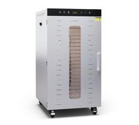 Klarstein Essiccatore Alimentare - 2000W, 20 Ripiani Inox, 30-90°C, Timer 24h, 3 Ventole, Silenzioso 50-55 dB, Ideale per Frutta, Verdura, Carne & Erbe, Argento