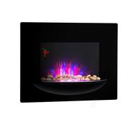 Klarstein Feuerschale 2000W 66cm Camino Elettrico a Parete Nero