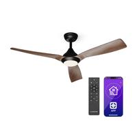 Klarstein Fiji Flow Smart 132 cm 48 W Ventilatore da soffitto con luce Noce