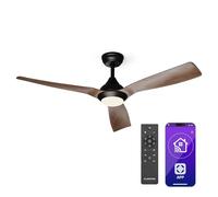 Fiji Flow - Ventilatore a soffitto 2 in 1, 132 cm, LED, telecomando, controllo con app, 2 sensi di rotazione, dimmerabile