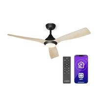 Fiji Flow - Ventilatore a soffitto 2 in 1, 132 cm, LED, telecomando, controllo con app, 2 sensi di rotazione, dimmerabile