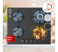 Klarstein Firetale 60cm Fornello a gas 4 Fuochi Nero