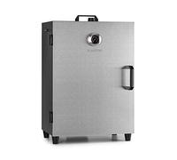 KLARSTEIN Flintstone Steel - Affumicatore, 1600 W, Termostato Regolabile, Termometro Integrato, 3 Griglie, Porta in Acciaio, Chiusura Magnetica, Sportello di Ventilazione, Acciaio Inox, Grigio