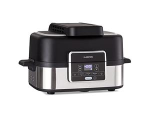 KLARSTEIN Friggitrice ad Aria 2 in 1, Air Fryer 1500W, Friggitrice ad Aria Calda Digitale, Airfryer Elettrica 5 Programmi, Timer, Facile Utilizzo, Friggitrice Aria con Cestello, Piastra, 5 Litri