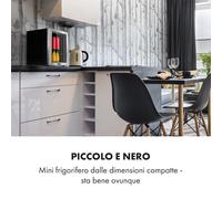 Klarstein Frigo per bevande Harlem 23 litri 1 ripiano in metallo sportello di vetro