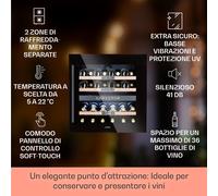Frigorifero per vini Vinsider 36 Onyx Edition 2 zone 5-22°C 85l