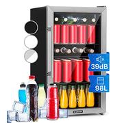 KLARSTEIN Frigorifero piccolo porta vetro camere, frigorifero portatile elettrico, mini frigorifero piccolo per bevande, frigorifero piccolo 98 l, mini frigorifero con ripiani, frigorifero piccolo