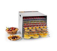 Klarstein Fruit Jerky Steel 10 Essiccatore 1000W 10 Ripiani Acciaio Inox
