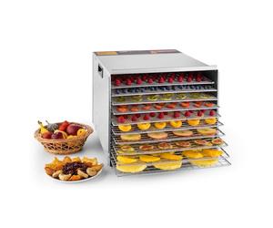 Klarstein Fruit Jerky Pro 10 - apparecchio disidratatore, essiccatore, 1000 Watt, 10 piani, rimovibili singolarmente, Temperatura regolabile, 1,5 m² superficie secca, Timer, argento