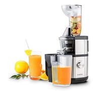 Klarstein Fruitberry, Estrattore, spremitore verticale, microsetaccio inox extra fine, Slow Juicer, 400 W, 60 giri/min, senza BPA, in ue contenitori, tubo di riempimento 8,5cm, silenzioso, argento
