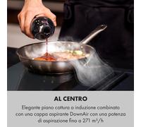 Klarstein Full House 2.0 Down Air System, Piano cottura a induzione + cappa aspirante, A+, 271 m³/h