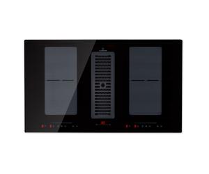 Klarstein Full House 90cm 4 Fuochi Piano a Induzione Con Cappa Integrata Nero