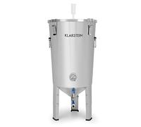 Klarstein Gärkeller Impianto per la produzione di birra - con termometro, Pentola conica, per fare la birra o fermentare il vino, Airlock: coperchio ermetico, Rubinetto, Variante: Pro, 30 litri